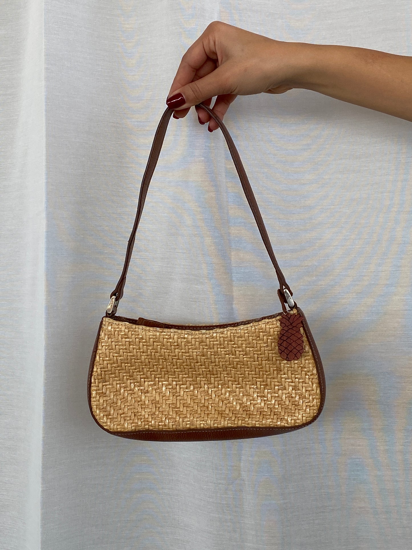 Vintage 90’s Y2K Liz Claiborne Shoulder Bag Purse, Woven Raffia Straw Wicker