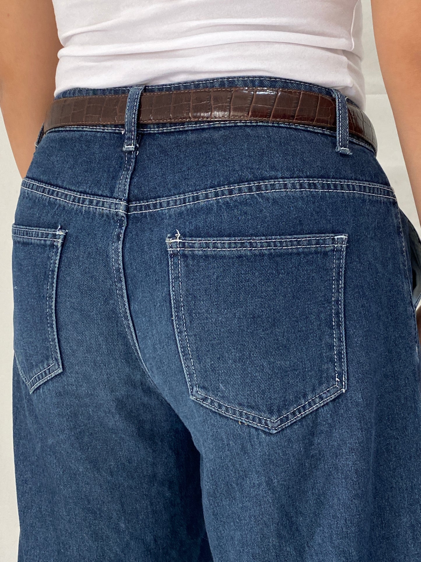 Vintage Brighton Brown Croc-Embossed Leather Western Y2K Classic Belt