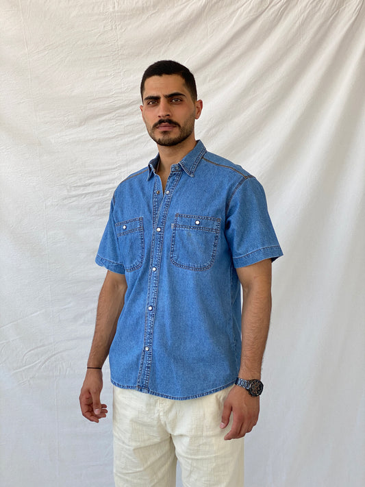 قميص جينز كاجوال بأكمام نصفية من Levi's Vintage - M