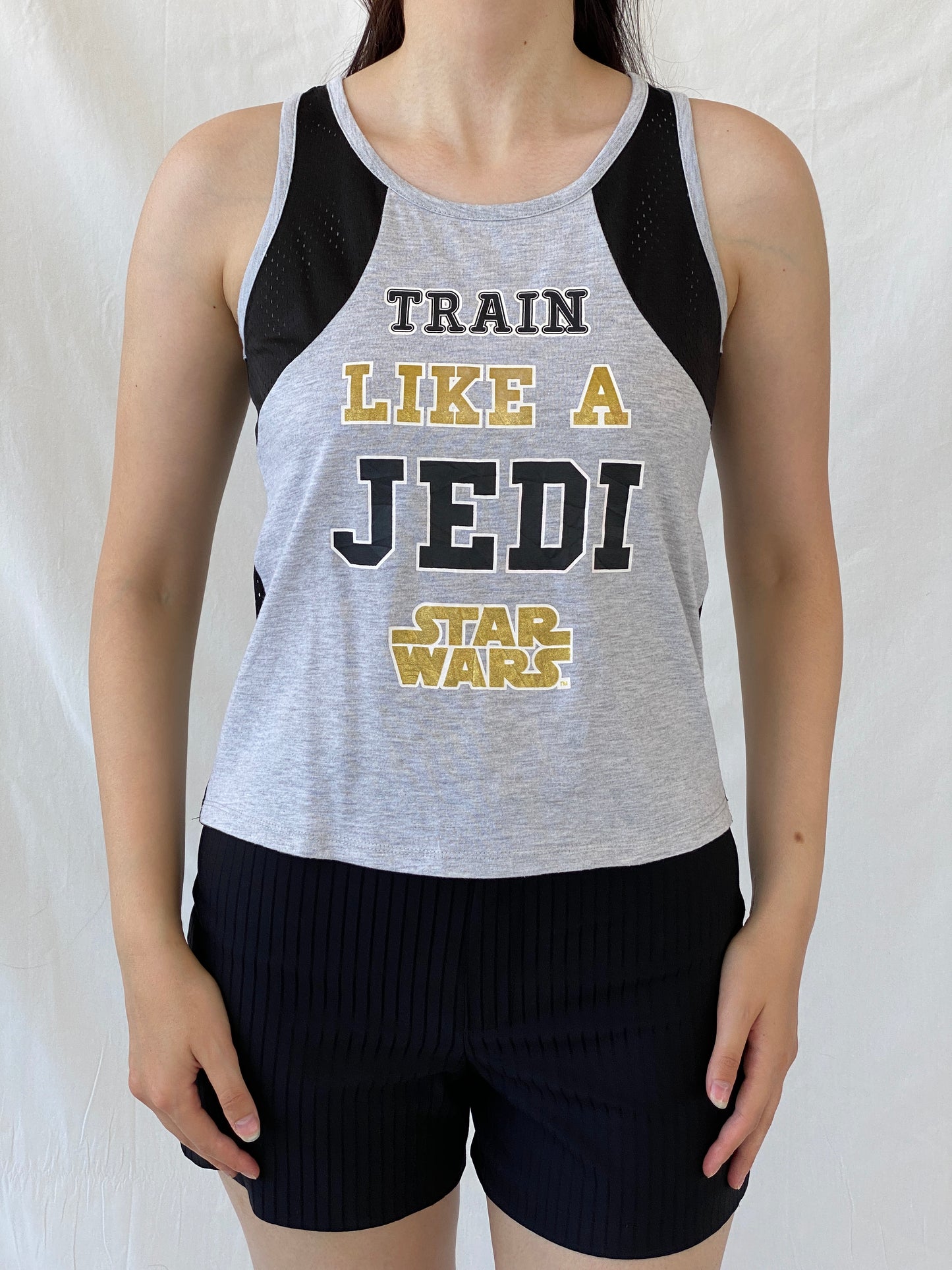 Star Wars Train Like A Jedi Sports Gray & Black Tank Top - M