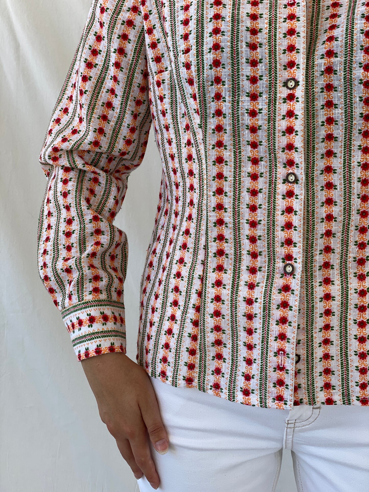 Vintage Lanz Salzburger Floral Button Up Full Sleeve Shirt - XL