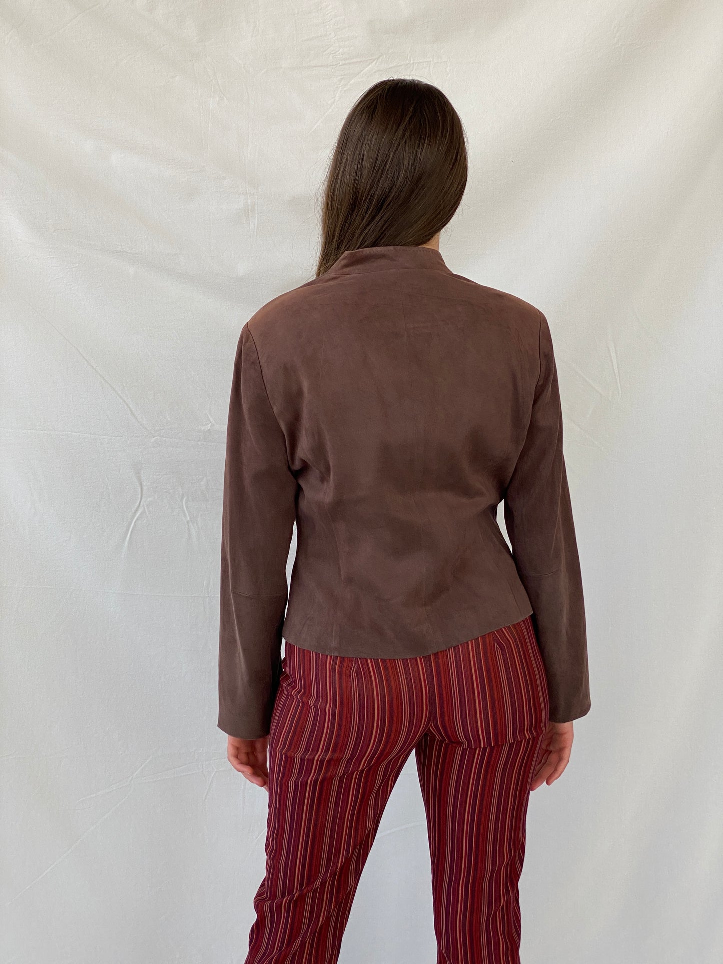 جاكيت بني فاتح بأزرار من Vintage Country Casuals - مقاس كبير