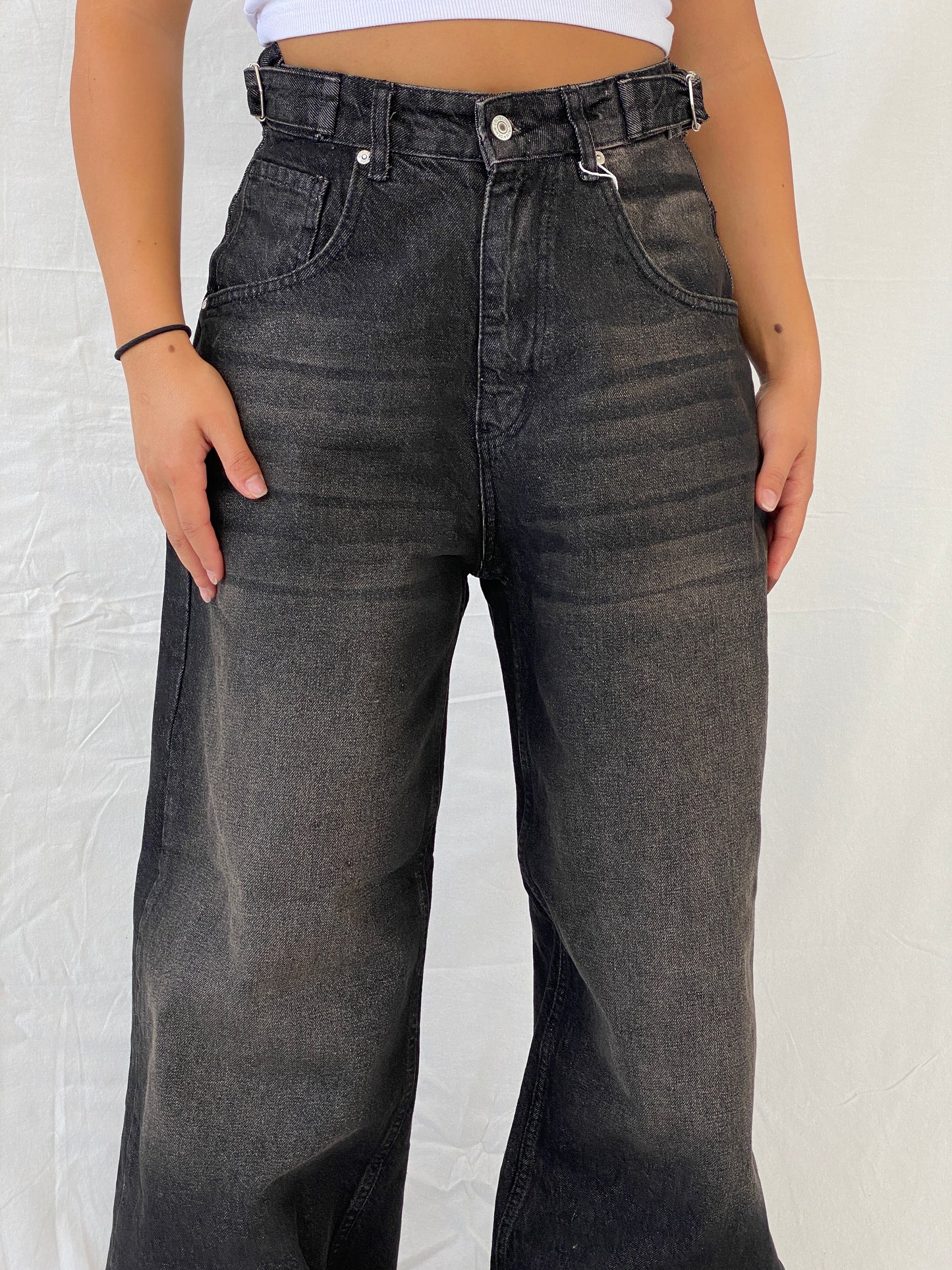 بنطلون جينز NWT Alien Baggy Black High Rise Streetwear - 36EUR
