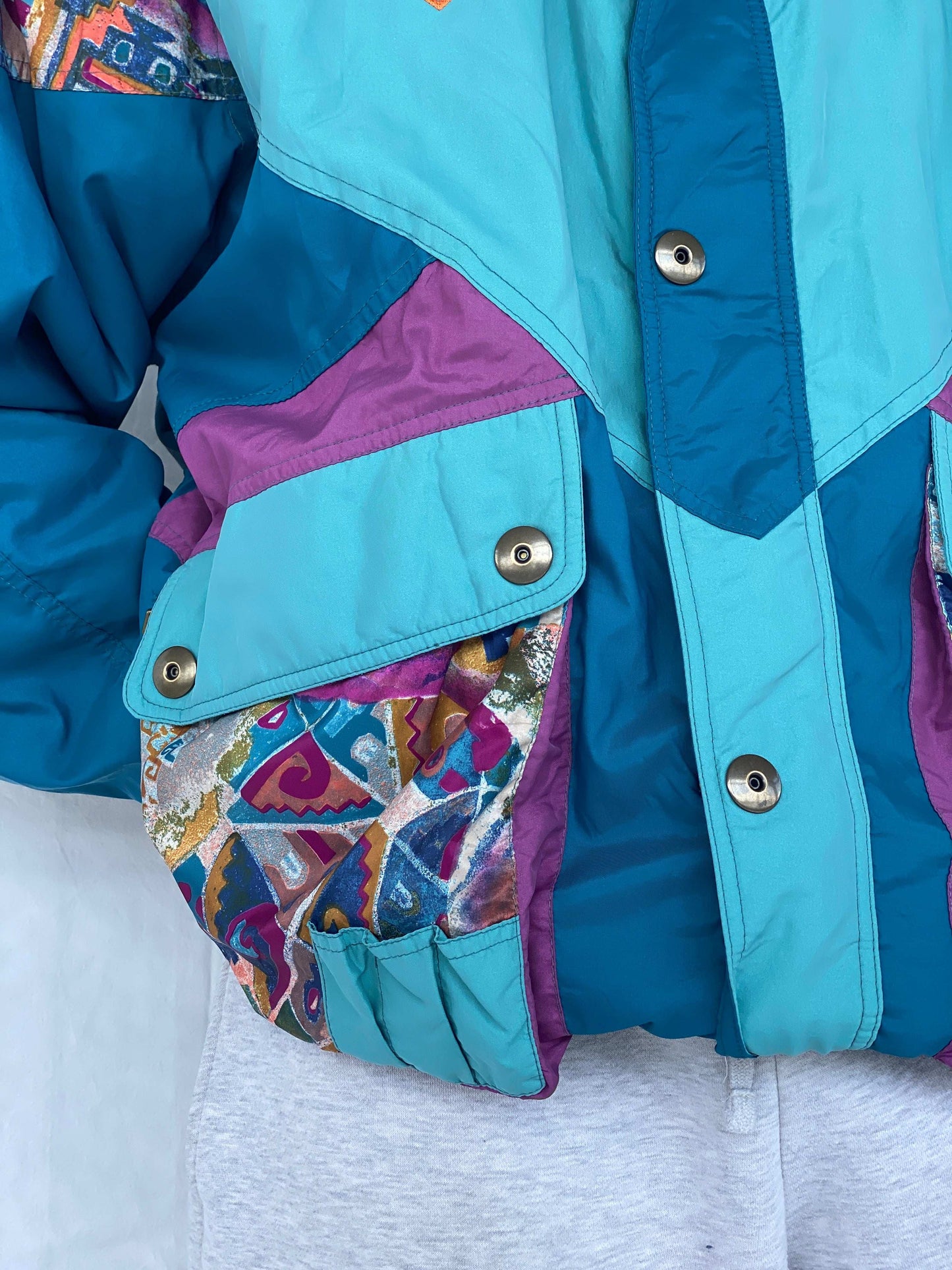 Vintage 80s Puffer Multicolored Windbreaker Jacket - Balagan Vintage Puffer Jacket 80s, 90s, Abdullah, puffer jacket