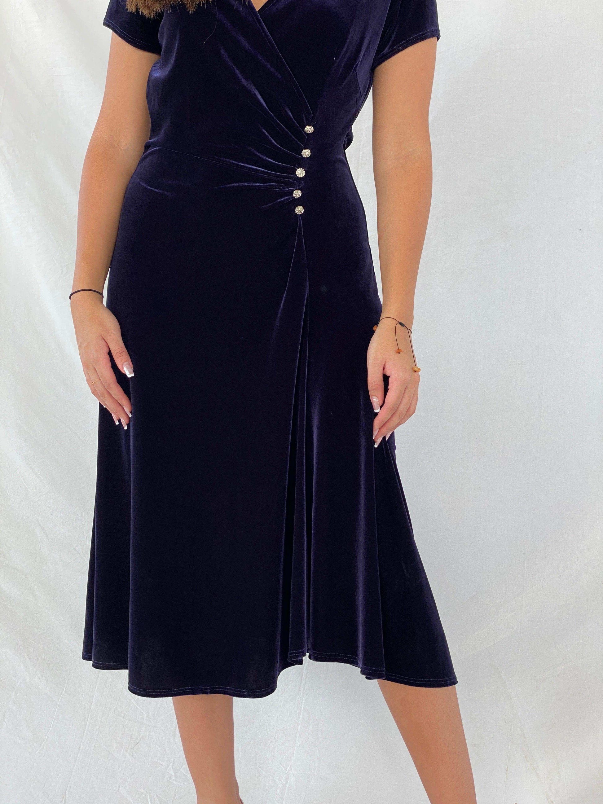 Gorgeous SIGNATURE By Robbie Bee Dress - Balagan Vintage Velvet Dress 00s, 90s, midi dress, NEW IN, Rama