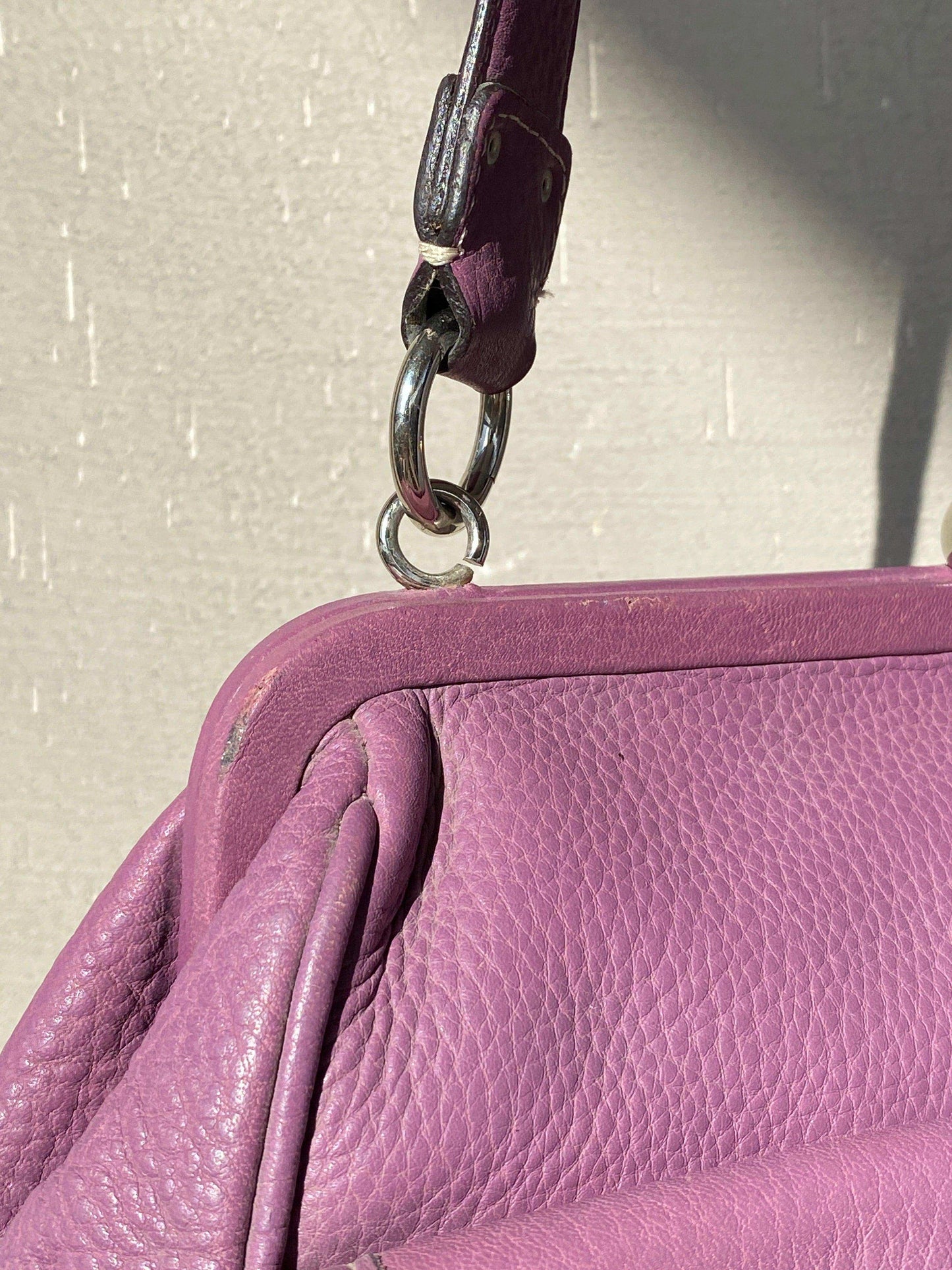 Vintage Y2K Fossil Purple Genuine Leather Handbag - Balagan Vintage Handbags bag, genuine leather, handbag, NEW IN