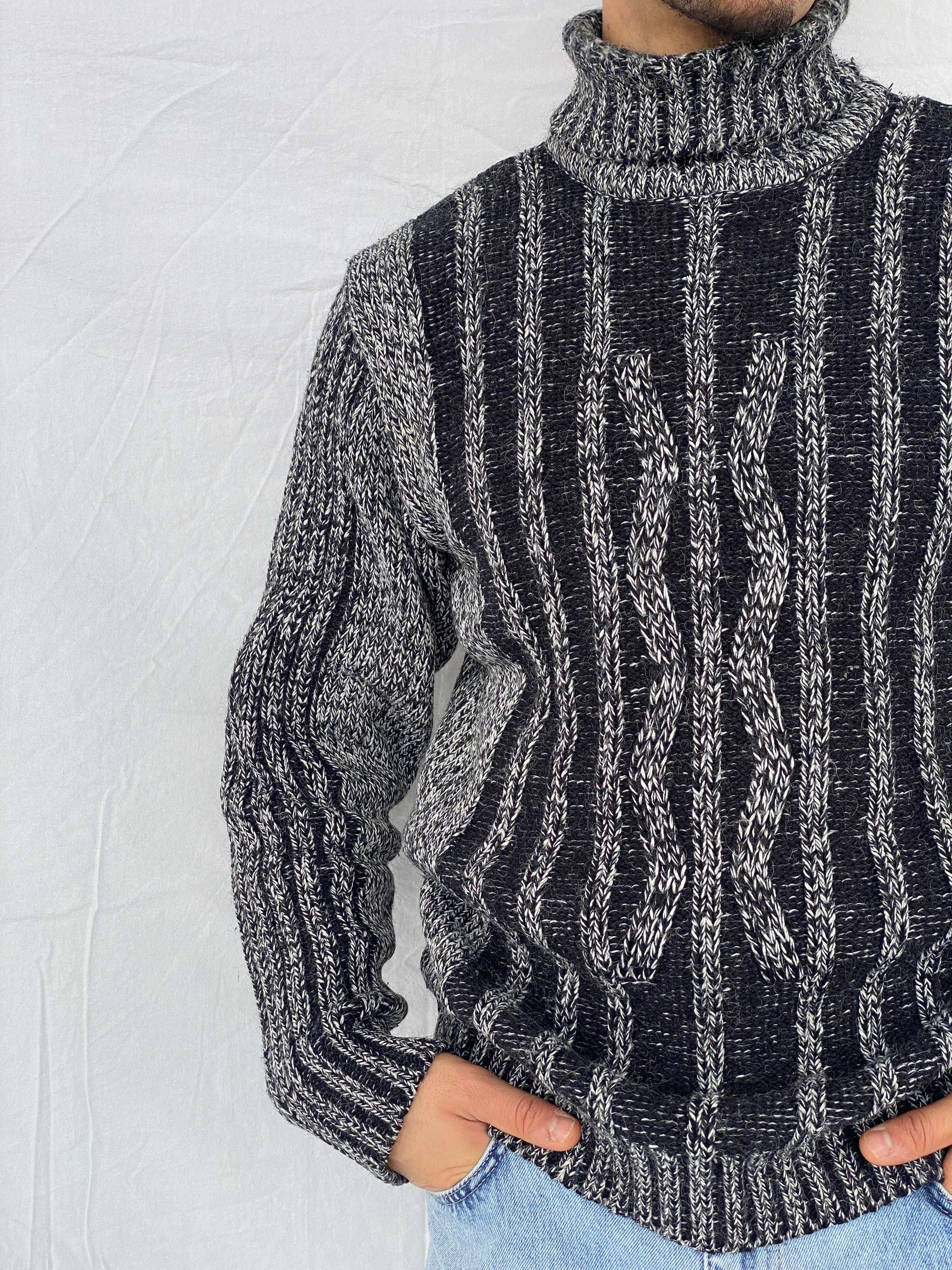 Vintage Almone Fore High Neck Grey Sweater - Balagan Vintage Sweater 80s, 90s, Abdullah, knitted sweater, winter