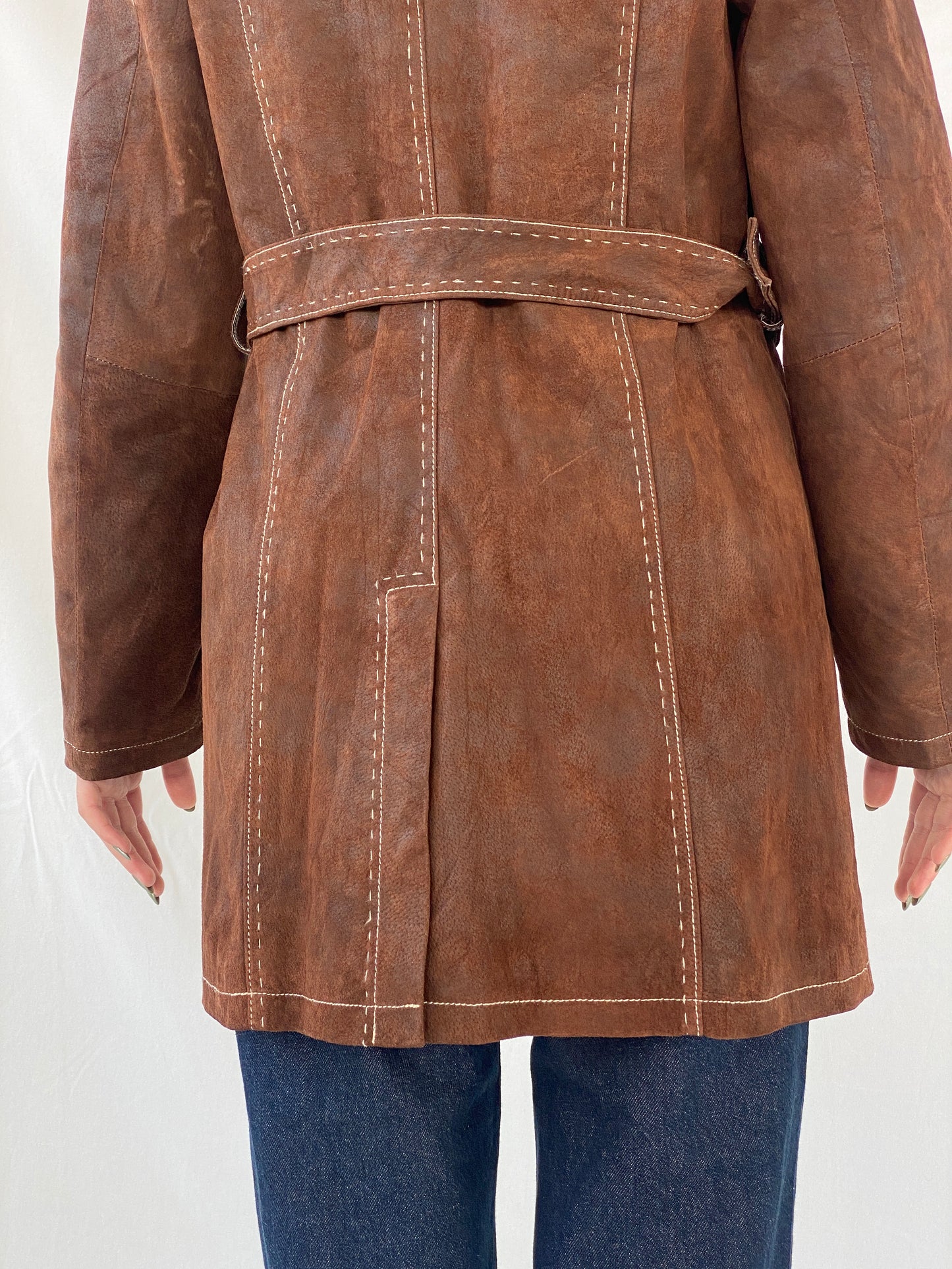 Vintage Soho New York Brown Genuine Suede Women’s Coat - L