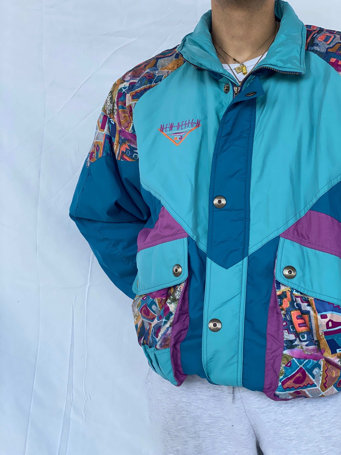 Vintage 80s Puffer Multicolored Windbreaker Jacket - Balagan Vintage Puffer Jacket 80s, 90s, Abdullah, puffer jacket