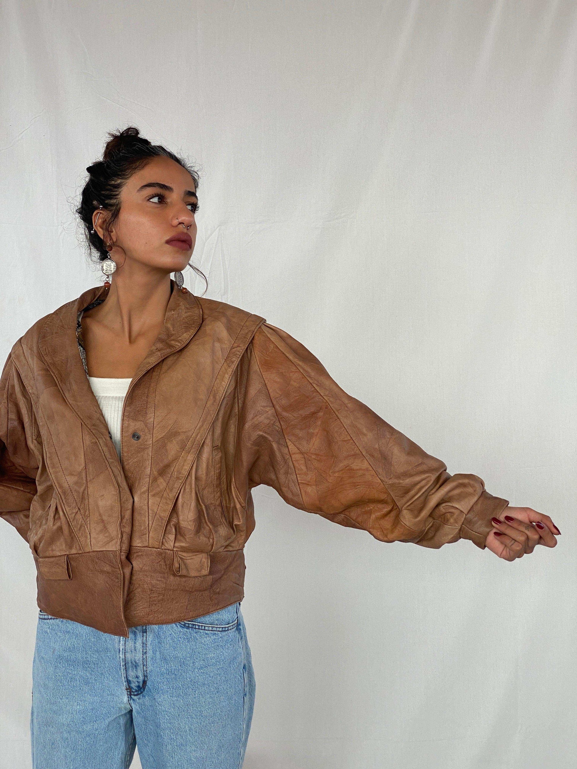 Vintage 80s Creazioni By Vinsen Genuine Leather Jacket - Balagan Vintage Leather Jacket 80s, 90s, genuine leather, genuine leather jacket, NEW IN, Tojan