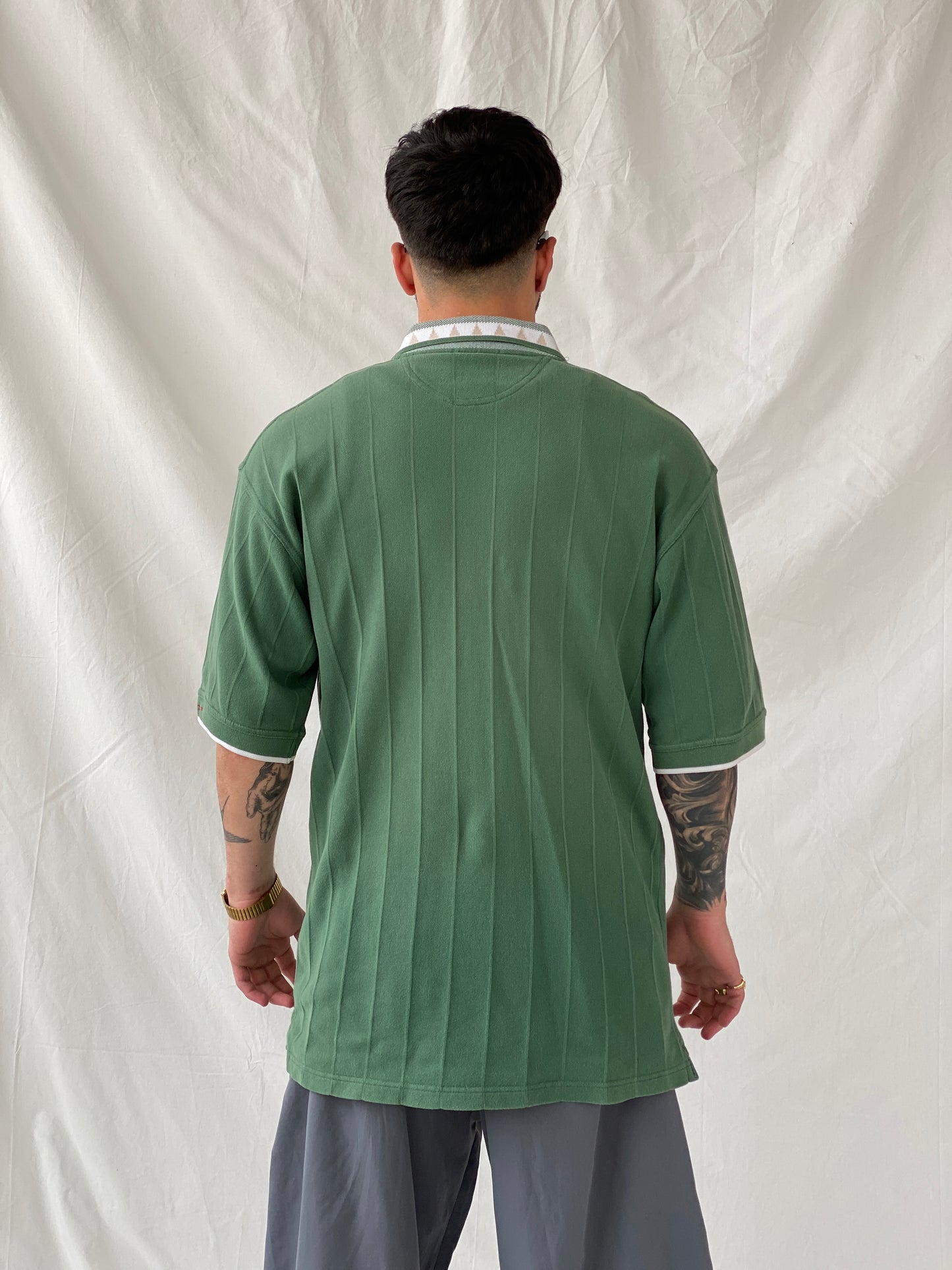 Vintage Greg Norman Collection Men’s Green Polo Neck Golf Shirt - L