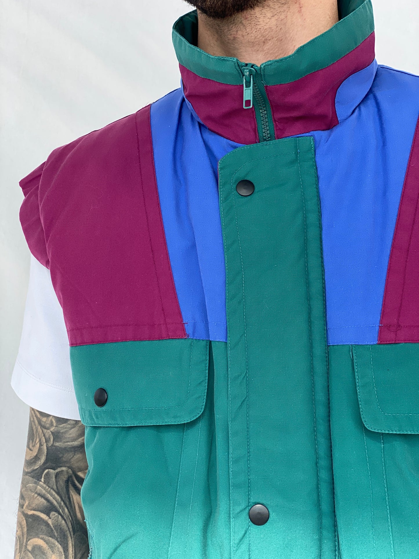 Vintage 90s Regatta Color Block Puffer Men’s Gilet Vest - M