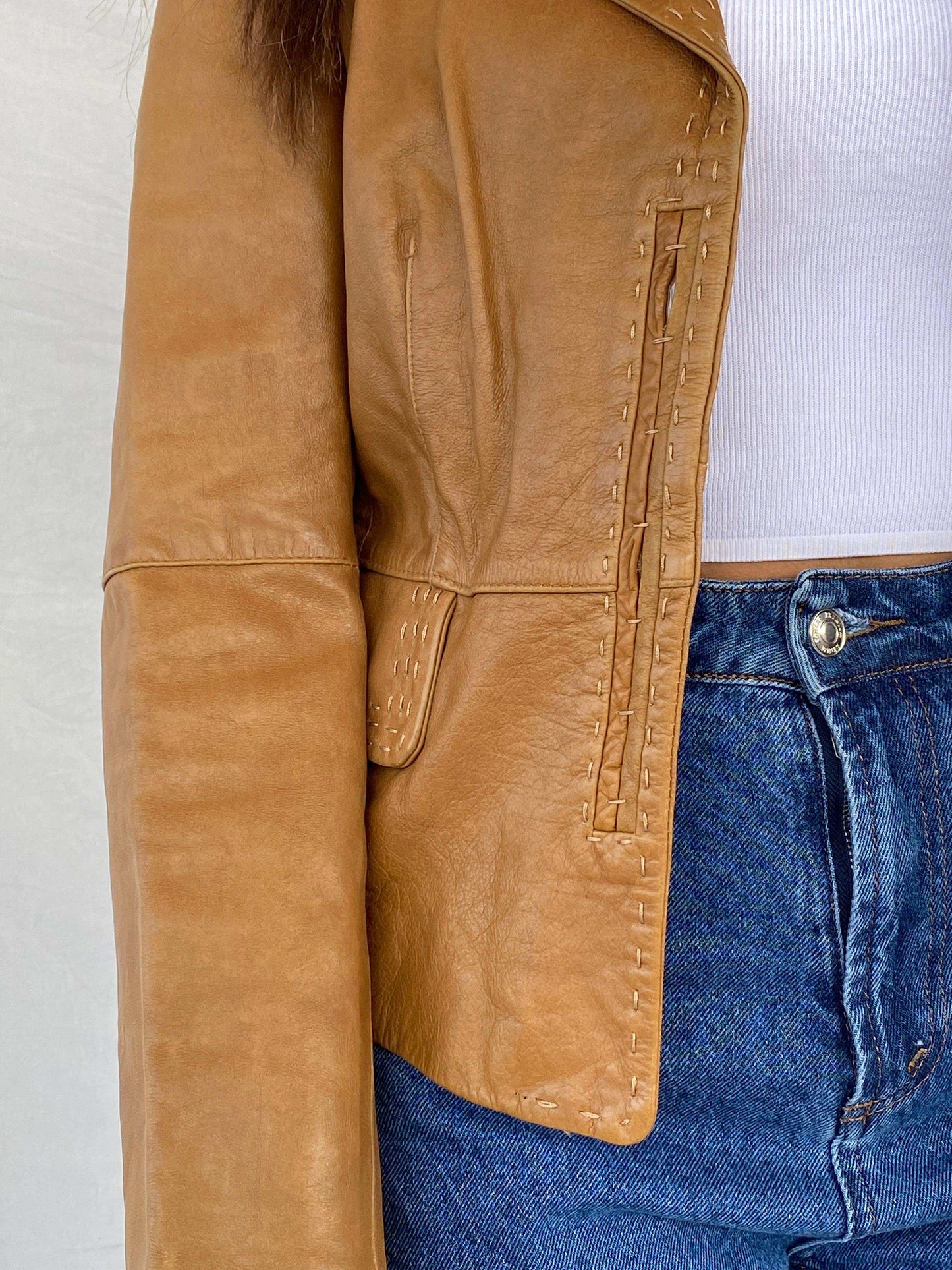 Vintage Intrend Genuine Leather Blazer - Balagan Vintage Leather Blazer 00s, 90s, genuine leather, genuine leather jacket, NEW IN, Rama