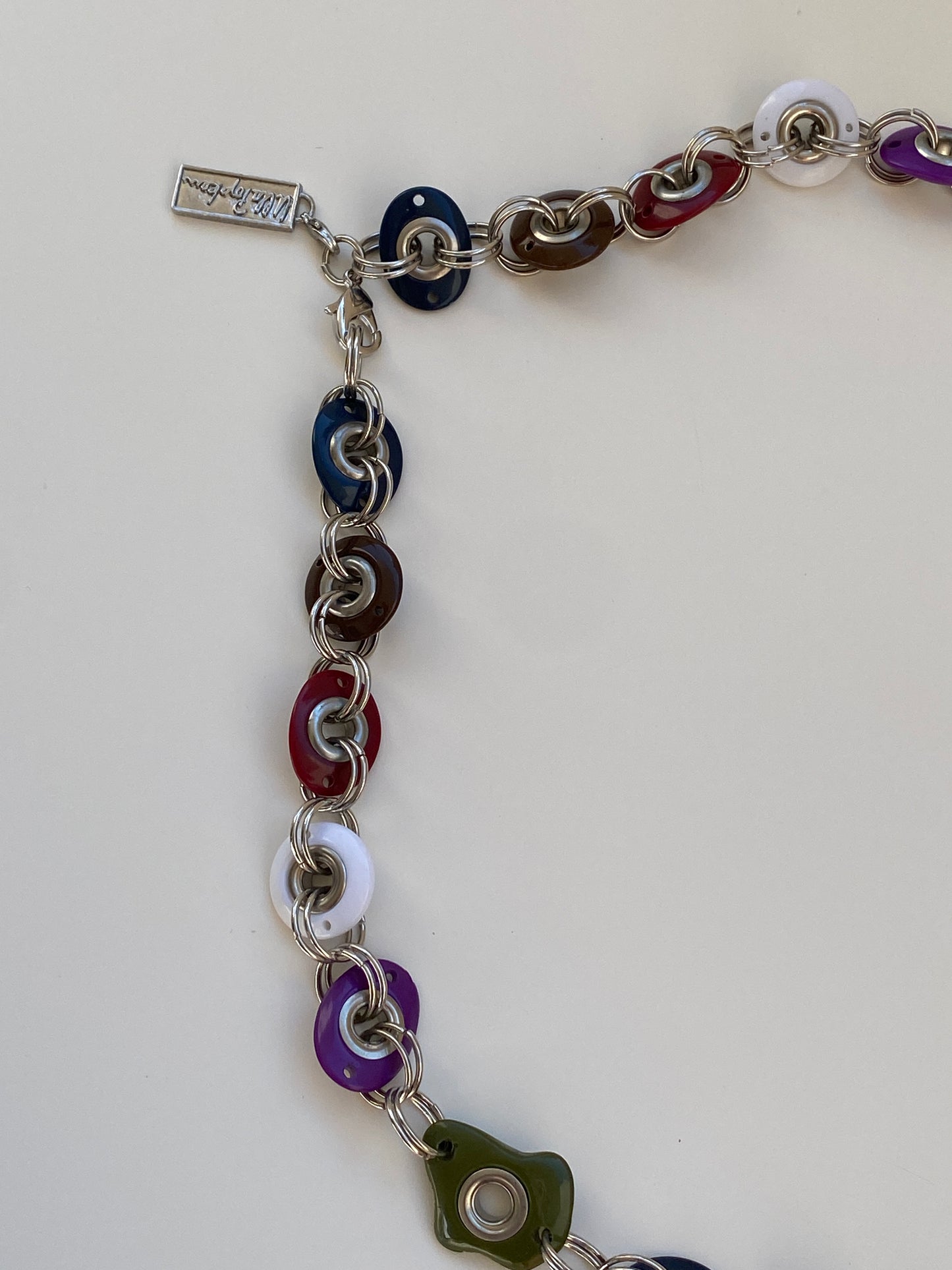 Vintage Y2K Una Hopkins Multicolor Resin Grommet Convertible Necklace Belt