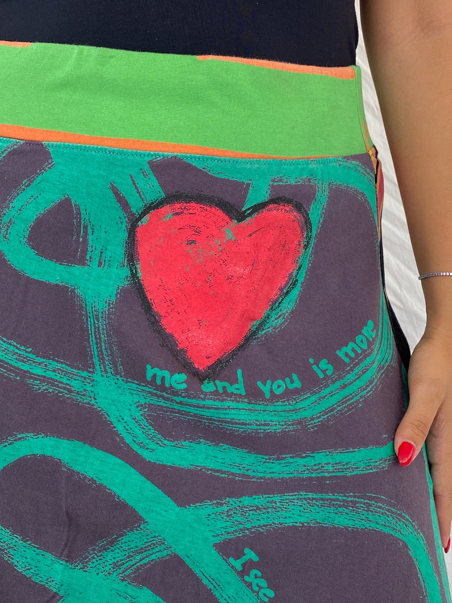 تنورة ميدي بوهو سوداء من Desigual You And Me - مقاس XL