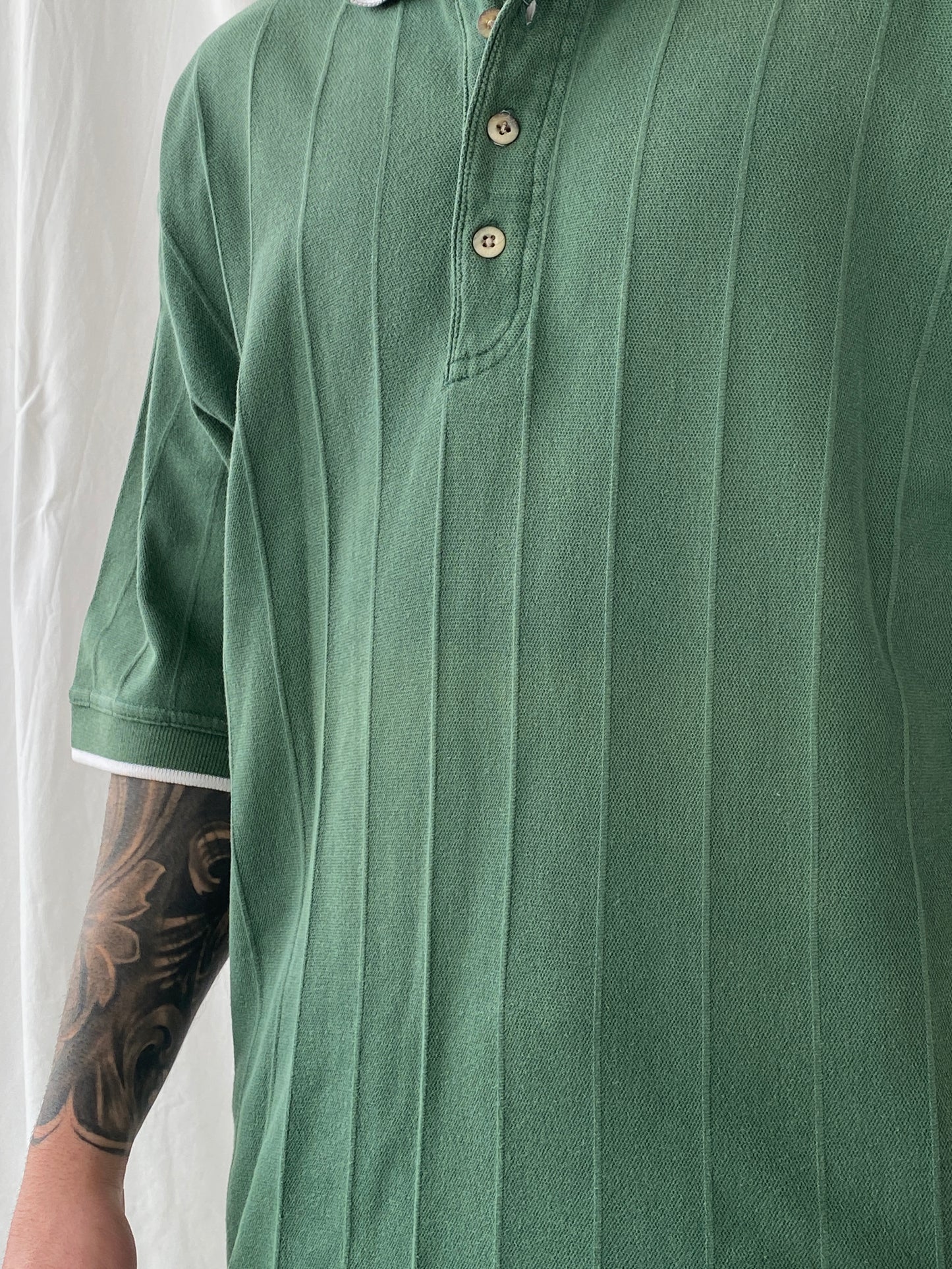 Vintage Greg Norman Collection Men’s Green Polo Neck Golf Shirt - L
