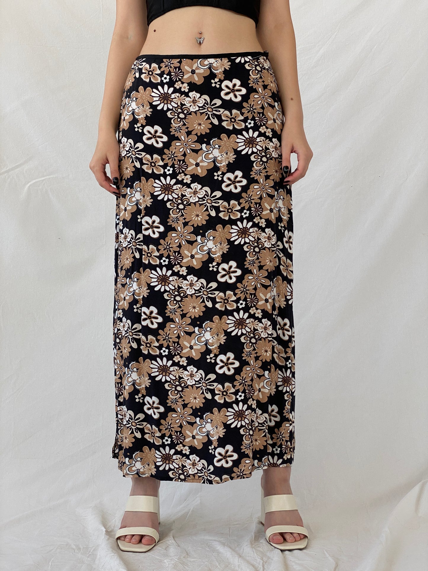 Tom Tailor Black Floral Maxi Skirt - L