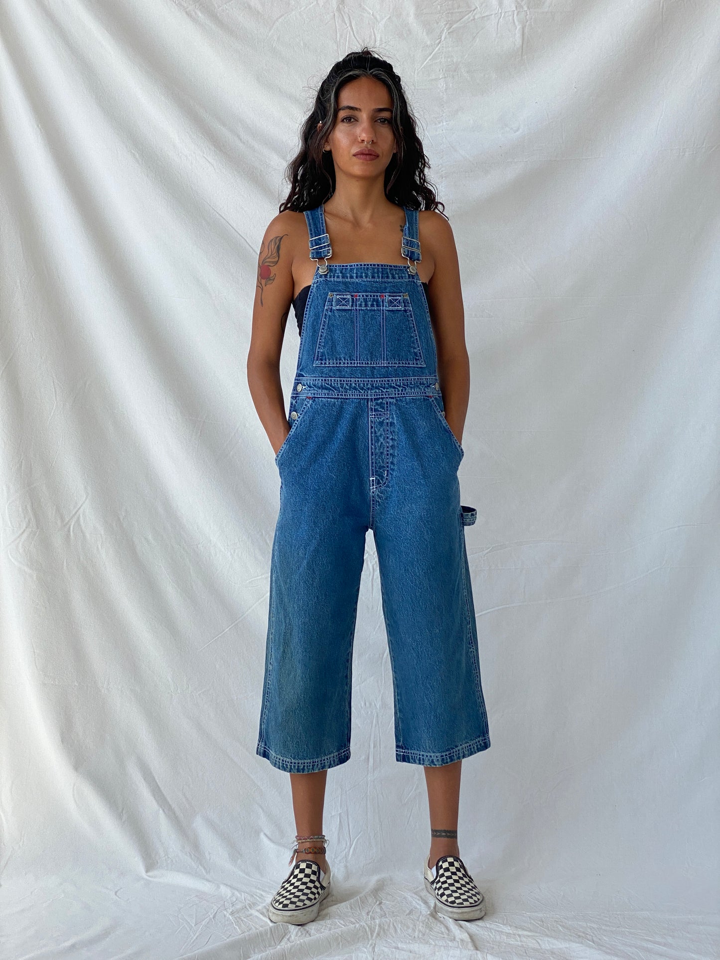 GAP Wide-Leg Non-Stretch Denim Overalls - XS