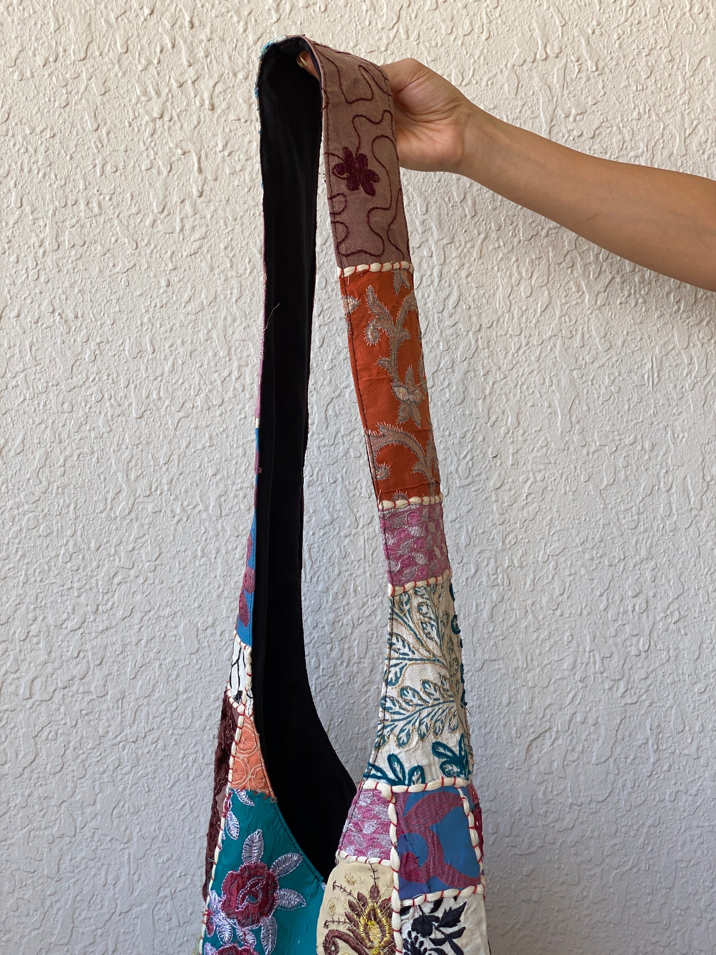 Vintage Patchwork Boho Shoulder Bag Handmade Embroidered Fabric Tote Bag