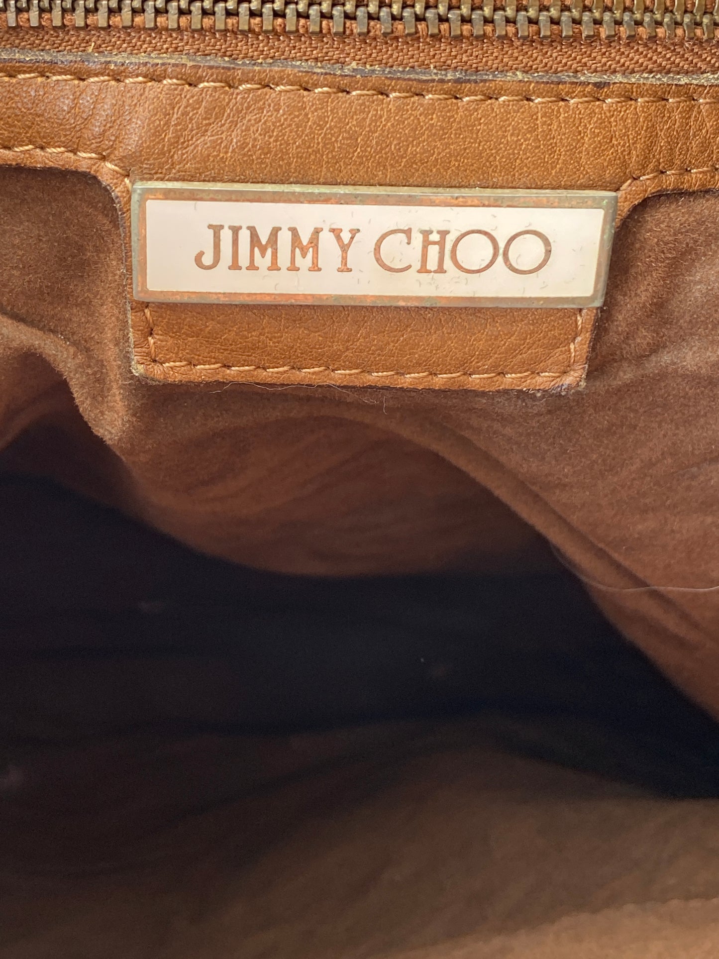 Y2K Jimmy Choo Brown Leather Large Hobo Braided Shoulder Bag