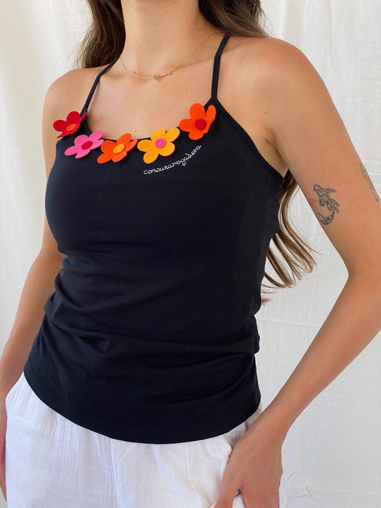 Y2K Comounare Garden Top With Flower Cutout Detail - M