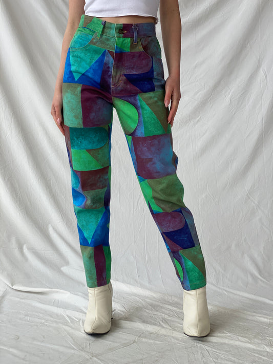 Vintage Capricci Abstract Multicolored Jeans - 34EUR