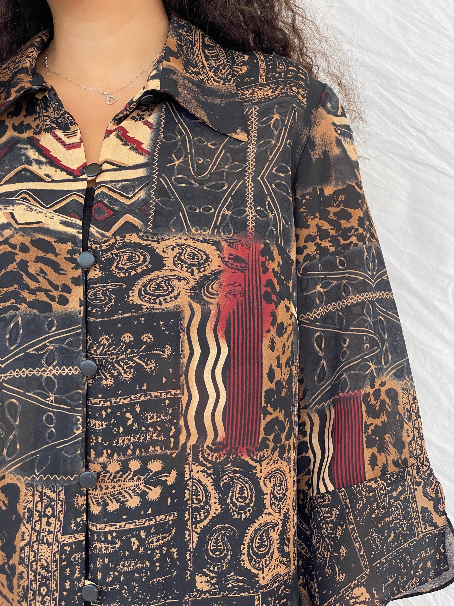 قميص مطبوع بأكمام كاملة من Vintage Studio I - مقاس XL