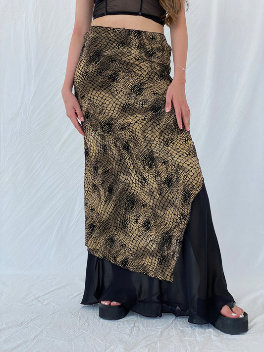 تنورة ماكسي طبقات من فينتيج فيفث أفينيو - مقاس صغير/متوسط