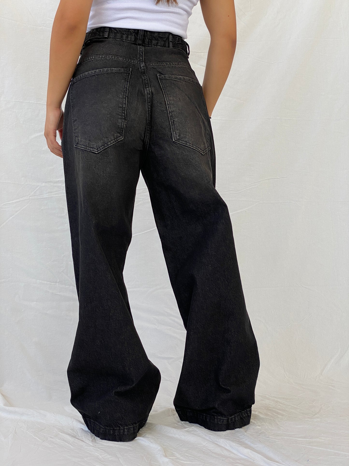 بنطلون جينز NWT Alien Baggy Black High Rise Streetwear - 36EUR