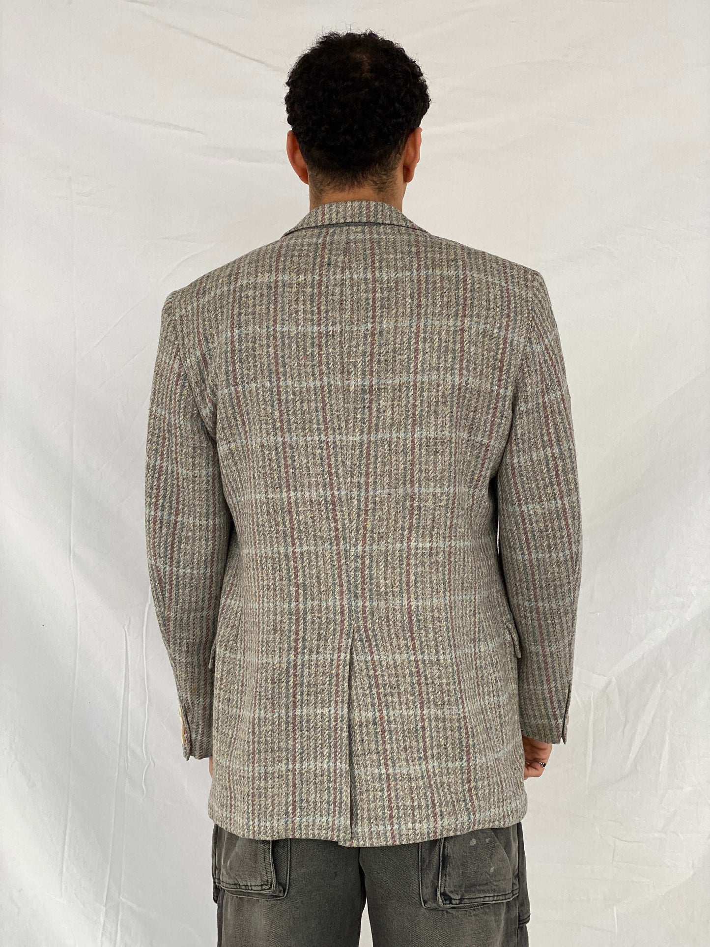Vintage Chaps by Ralph Lauren Tweed Grey Blazer - Size L - Balagan Vintage Blazer Abdullah, blazer, full sleeve blazer, men blazer, plaid blazer