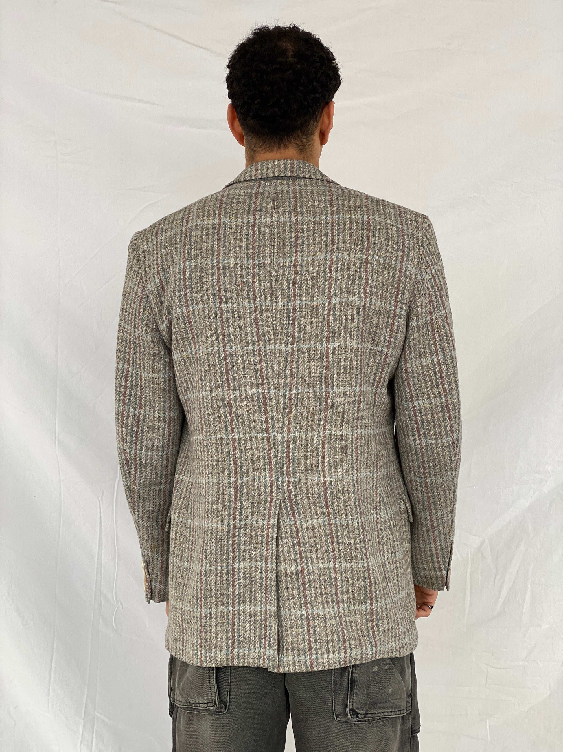 Vintage Chaps by Ralph Lauren Tweed Grey Blazer - Size L - Balagan Vintage Blazer Abdullah, blazer, full sleeve blazer, men blazer, plaid blazer