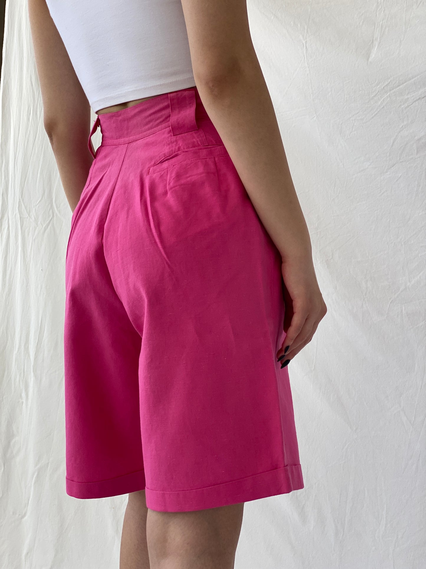 Vintage Jennifer Eden Pink Knee-Length Women’s Summer Shorts - S