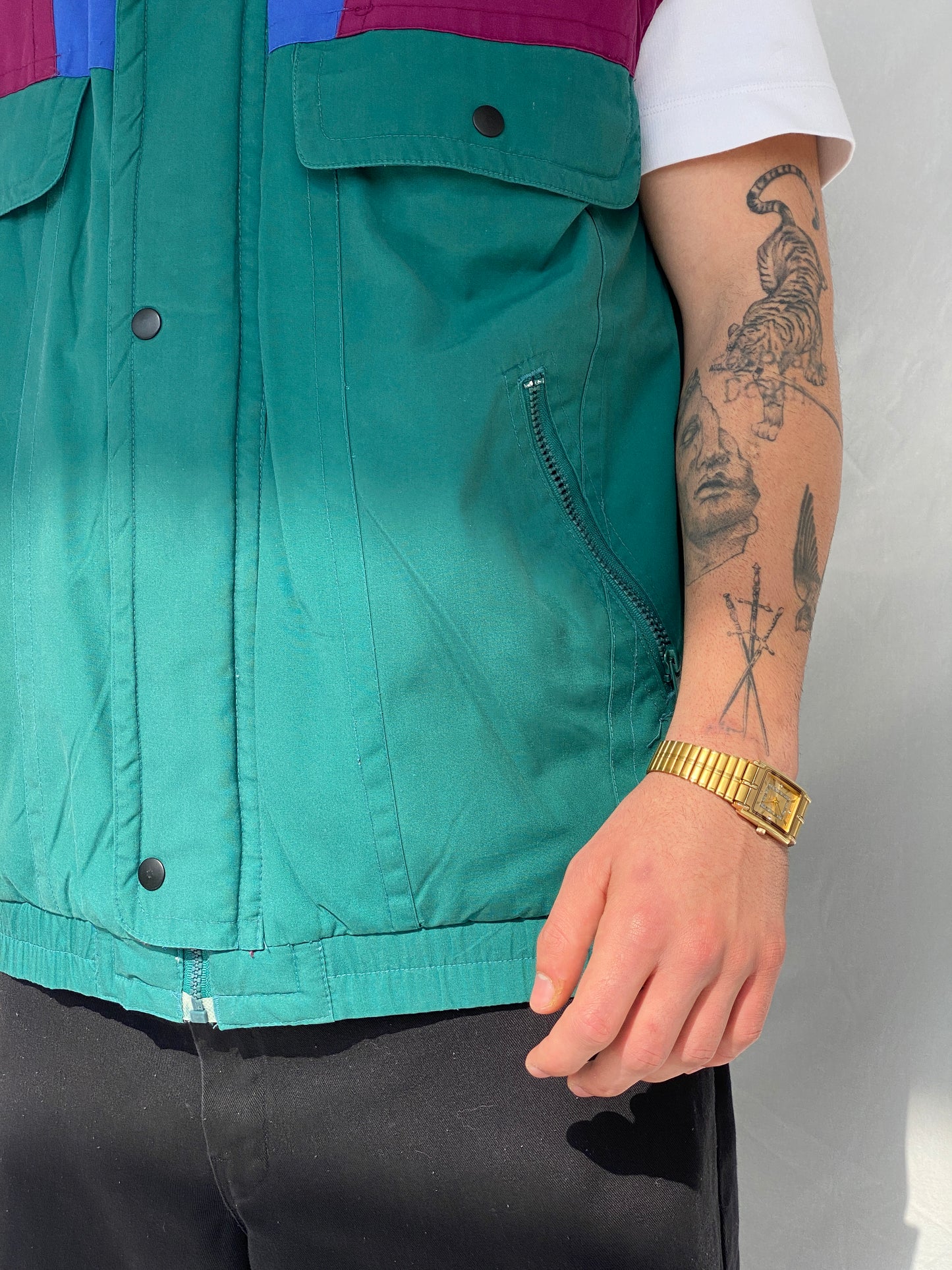 Vintage 90s Regatta Color Block Puffer Men’s Gilet Vest - M
