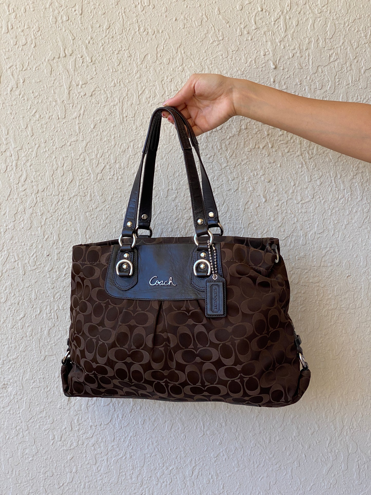 Coach Authentic Ashley Signature Sateen Brown G1051-F15510 Satchel Bag