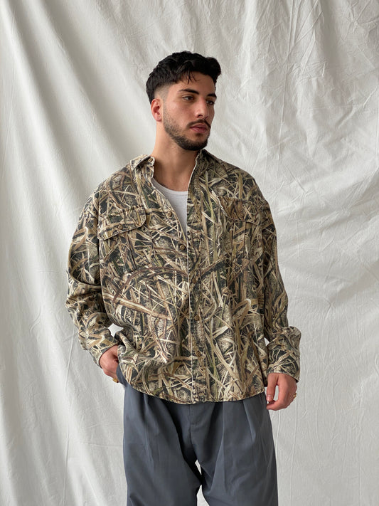 Vintage Cabela’s Men’s Camo Long Sleeve Button Down Camouflage Hunting Shirt - XL