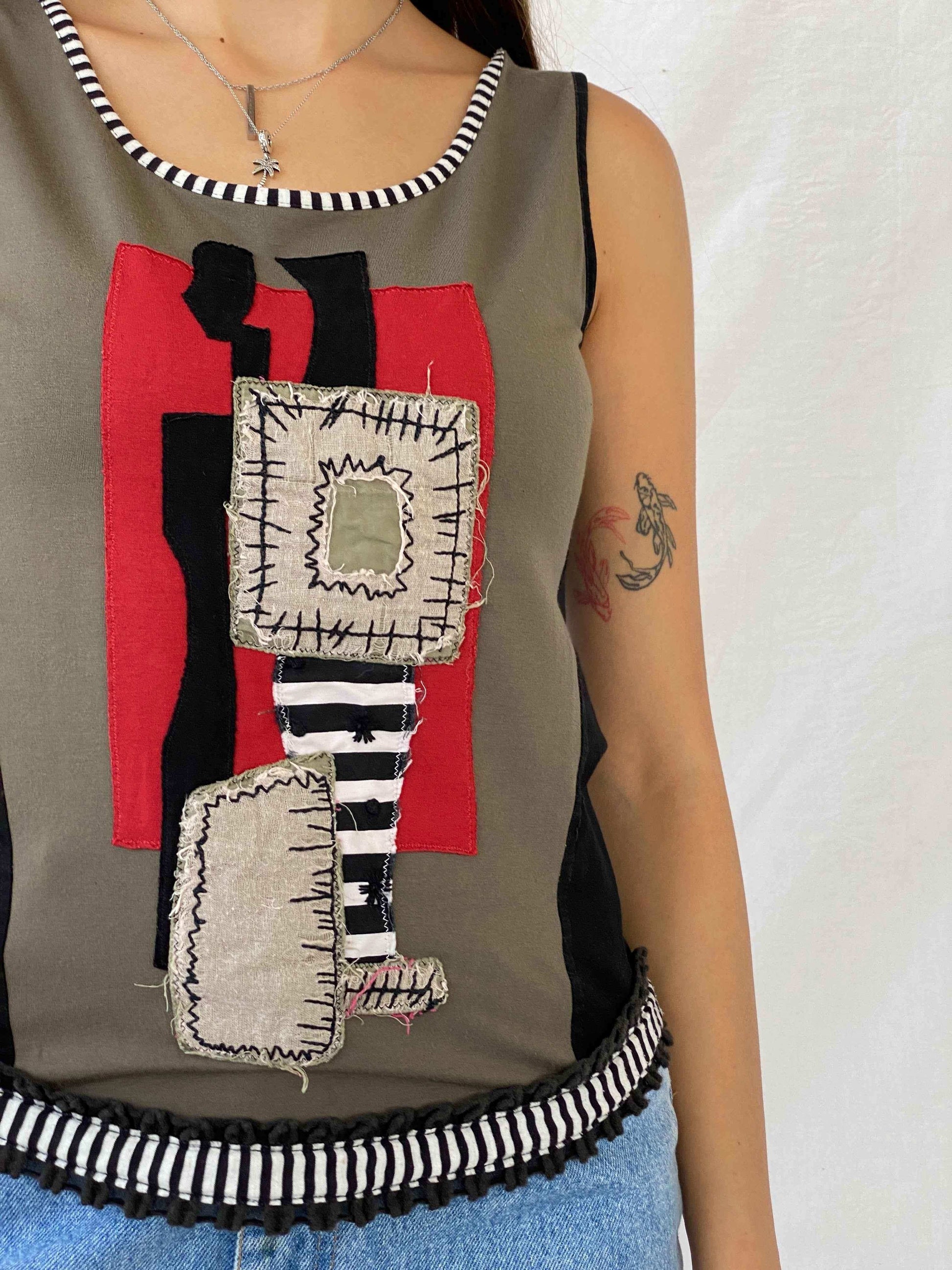 Jane Daniels Patchwork Top - Balagan Vintage Sleeveless Top 00s, 90s, Mira