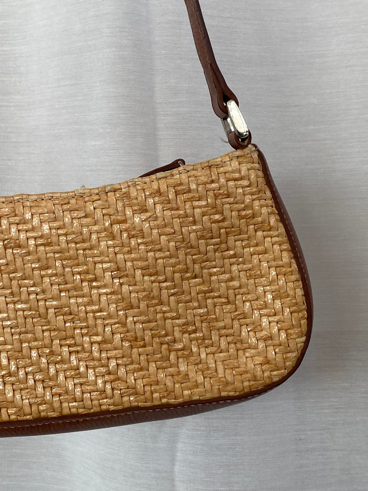 Vintage 90’s Y2K Liz Claiborne Shoulder Bag Purse, Woven Raffia Straw Wicker
