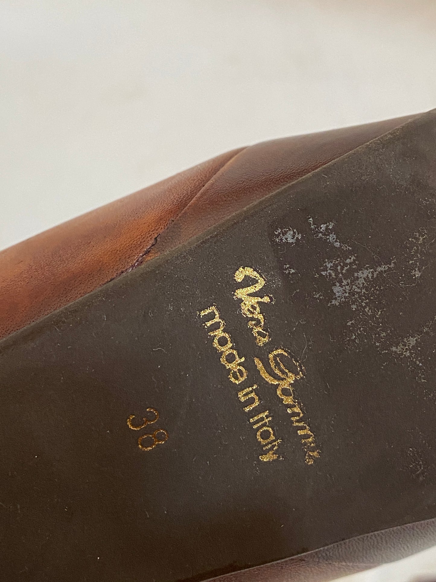 Network Genuine Leather Platform Ankle Boots Distressed Brown High Heel Statement Shoes - EU 38