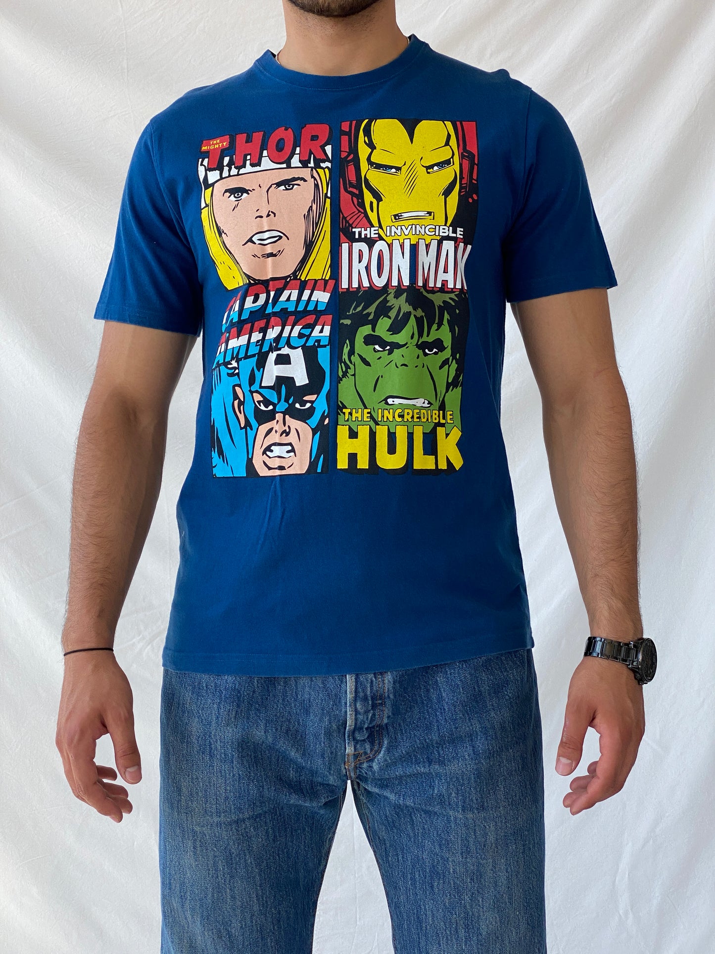تي شيرت رجالي قطني من Marvel Comics Avengers - مقاس M