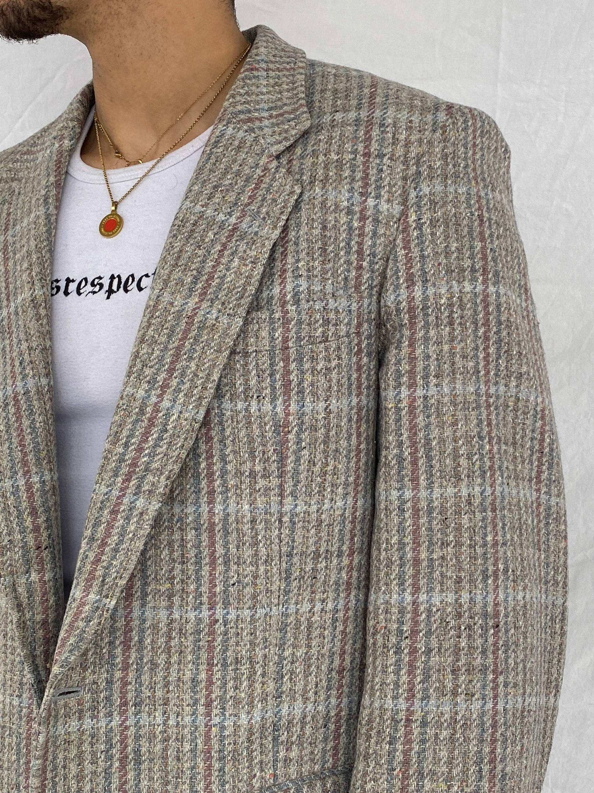 Vintage Chaps by Ralph Lauren Tweed Grey Blazer - Size L - Balagan Vintage Blazer Abdullah, blazer, full sleeve blazer, men blazer, plaid blazer