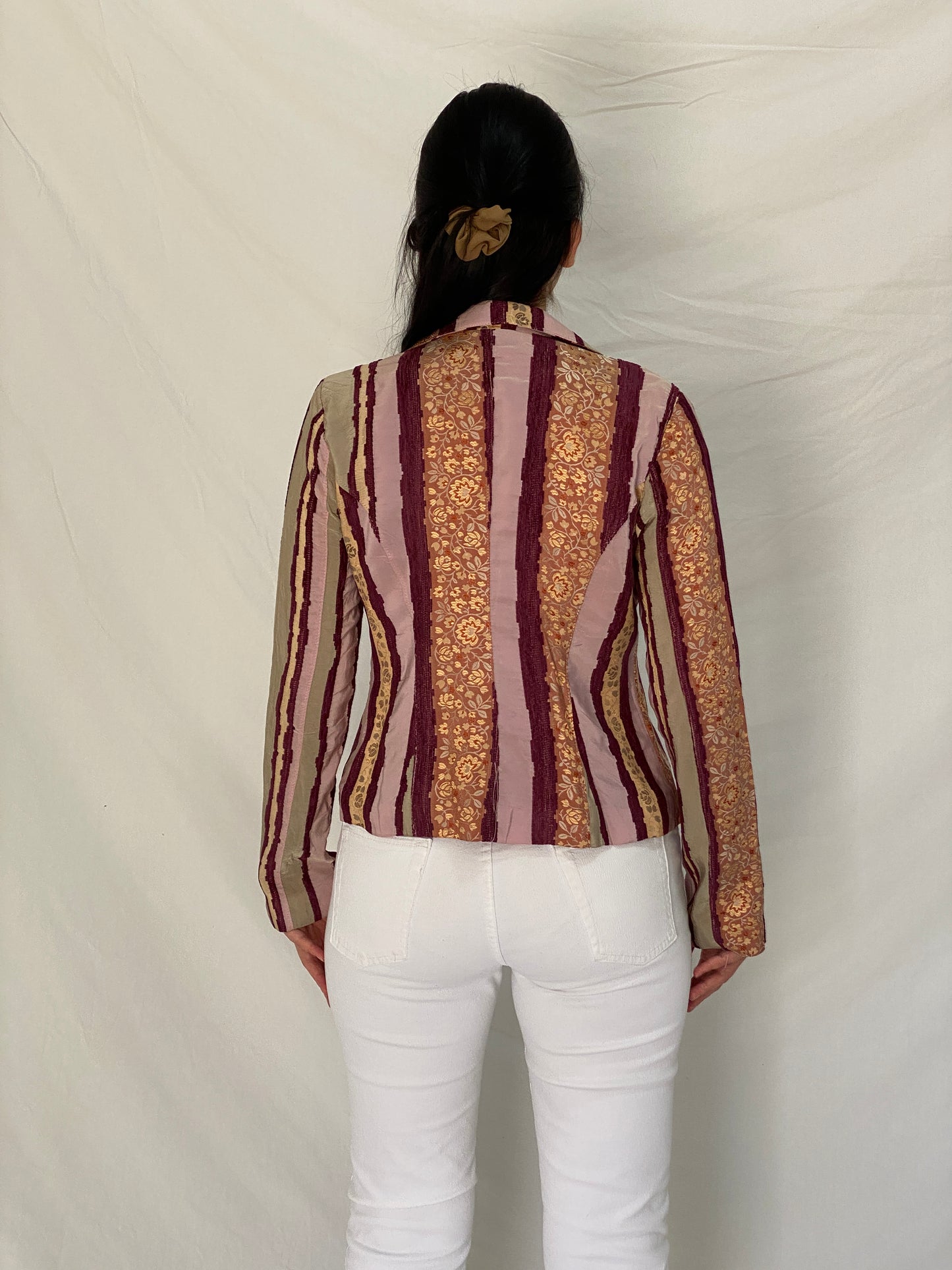 Vintage Rinascimento Patchwork Floral Blazer Pink & Maroon Tailored Jacket - S