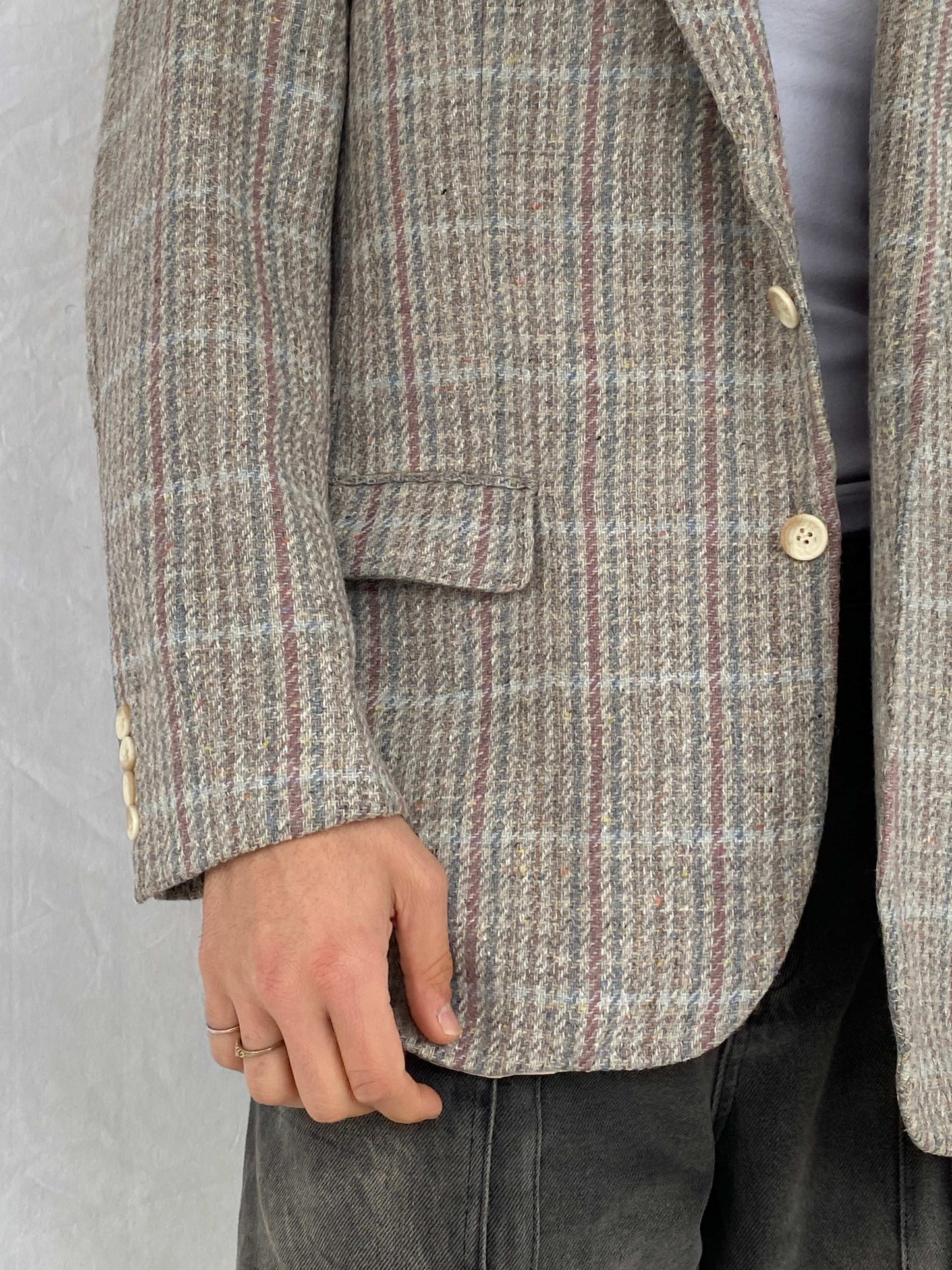 Vintage Chaps by Ralph Lauren Tweed Grey Blazer - Size L - Balagan Vintage Blazer Abdullah, blazer, full sleeve blazer, men blazer, plaid blazer