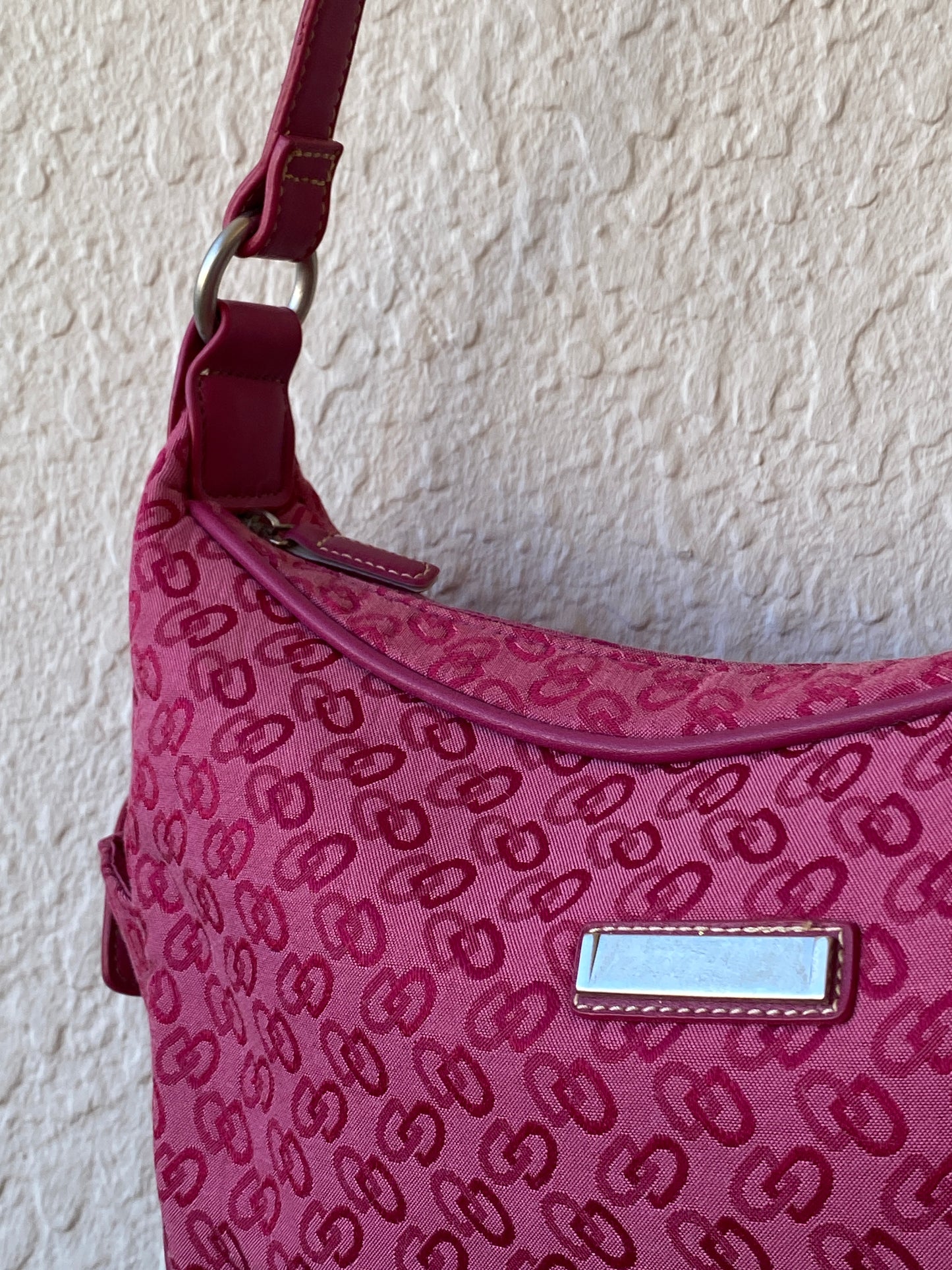 00s Y2K Pink Shoulder Bag With Pockets On The Side