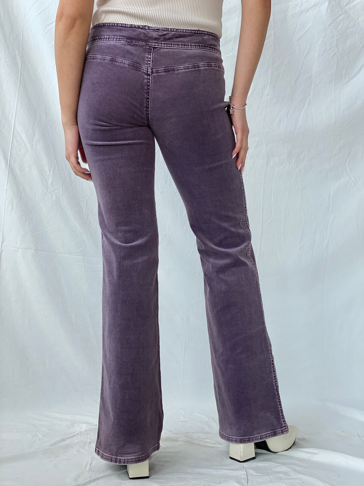 Vintage Y2K ARDEN B. Purple Low Rise Flared Corduroy Pants - 36EUR