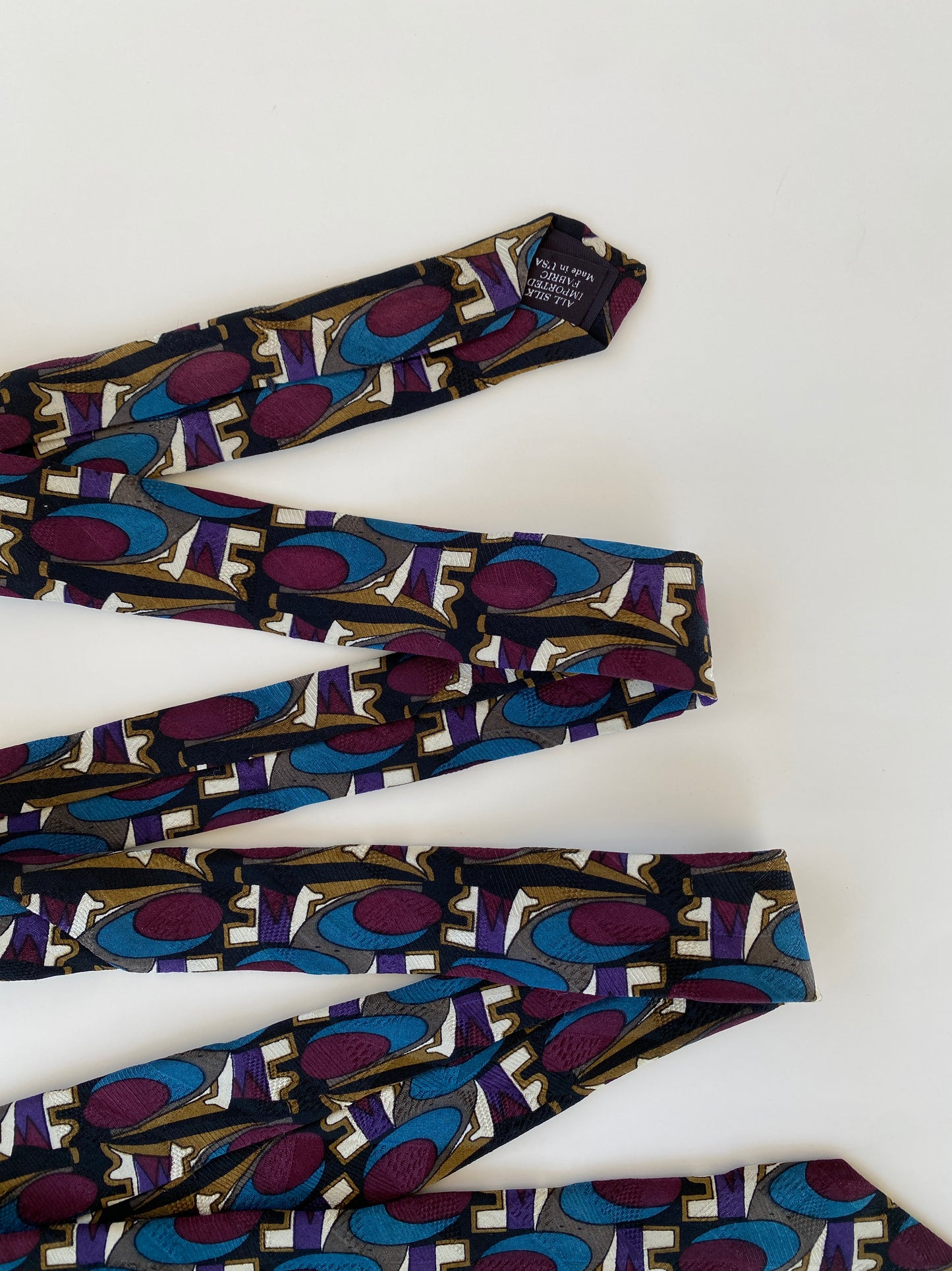 Vintage Martin Wong Napa.Ca Printed Multicolor Men’s Neck Tie