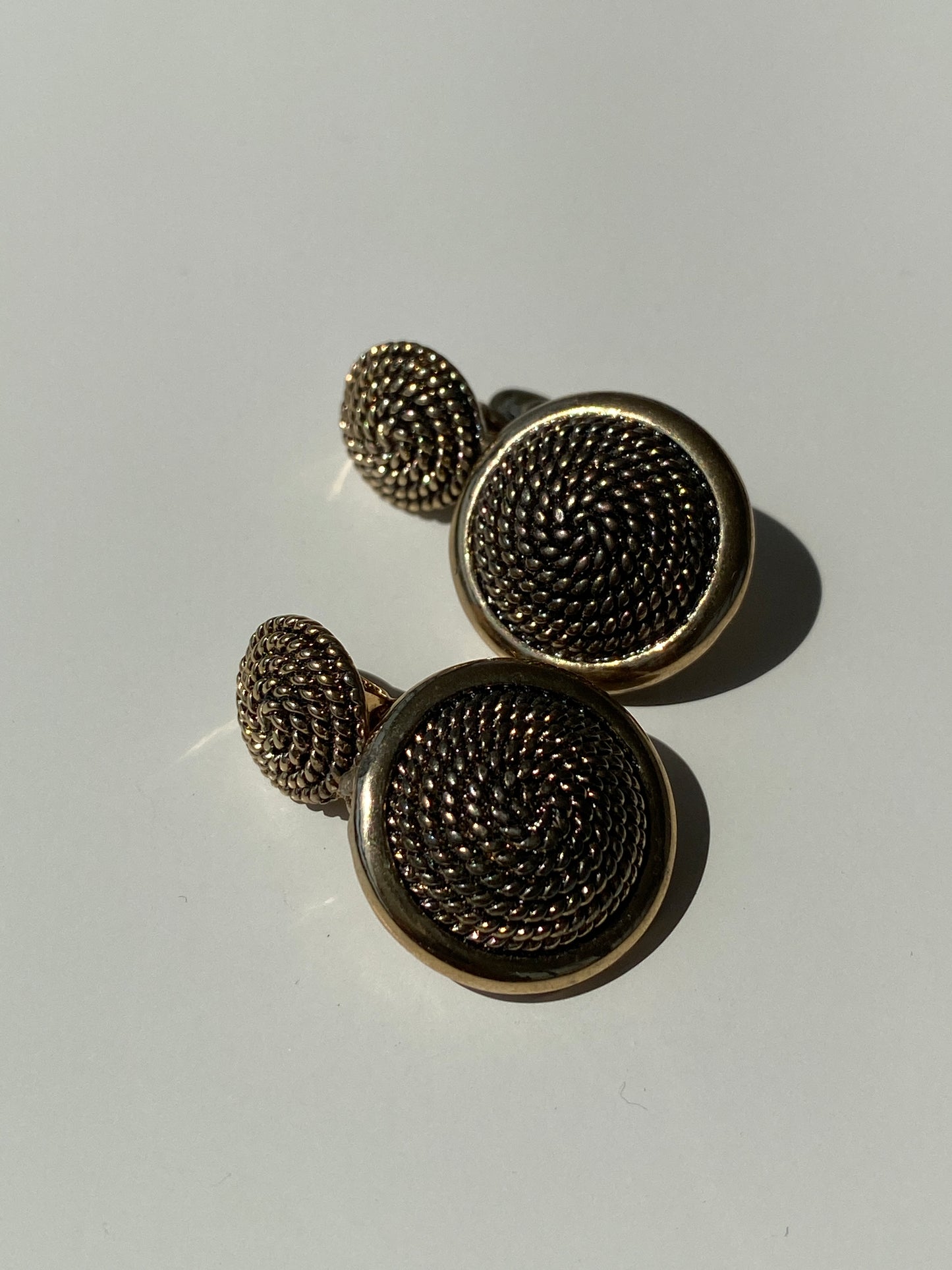 Chic Monet Bronze Beaded Round Clip On Earrings