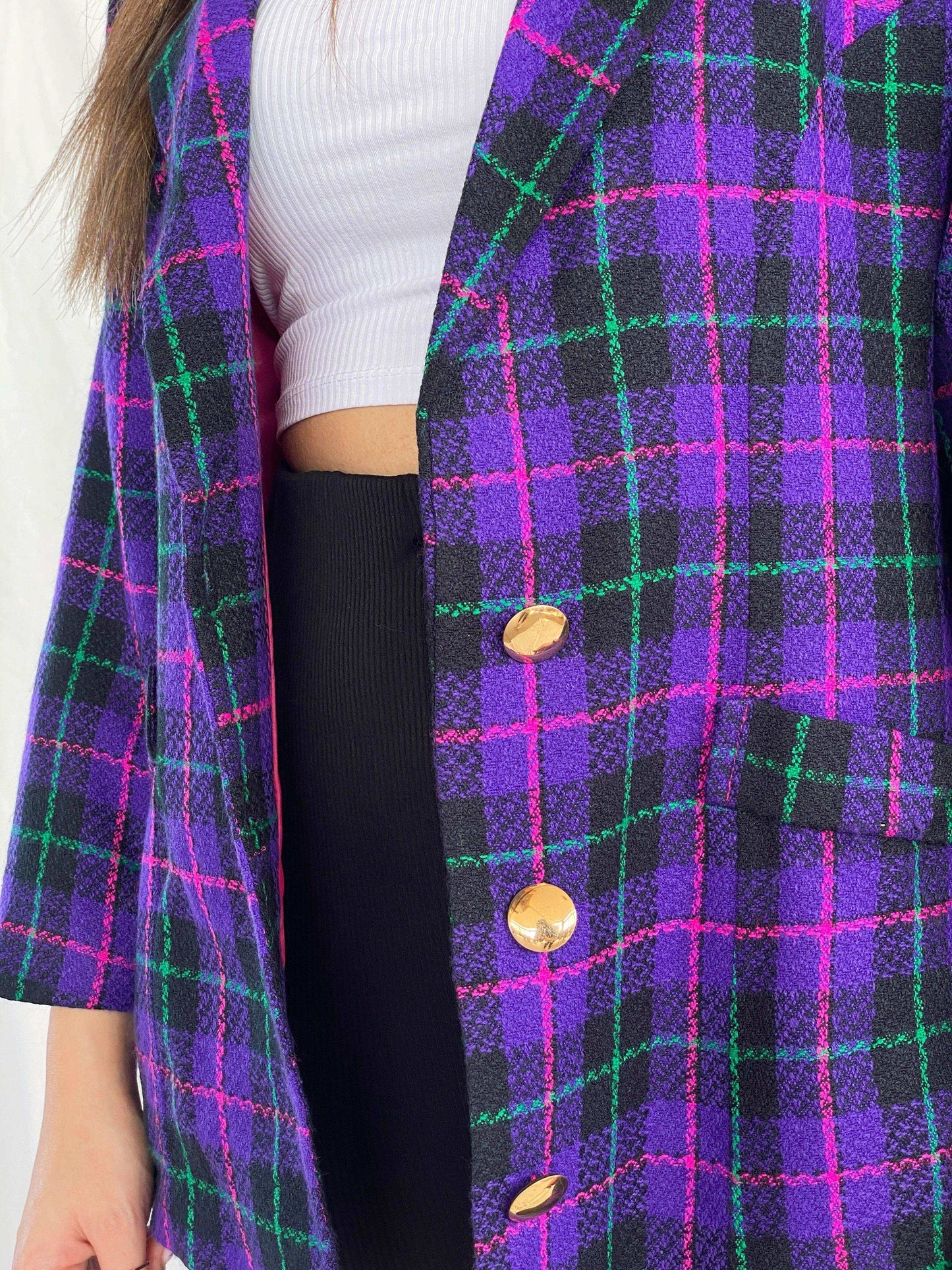 Vintage Multi-Colored Plaid Blazer - Balagan Vintage Blazer 00s, 90s, blazer, Juana, NEW IN