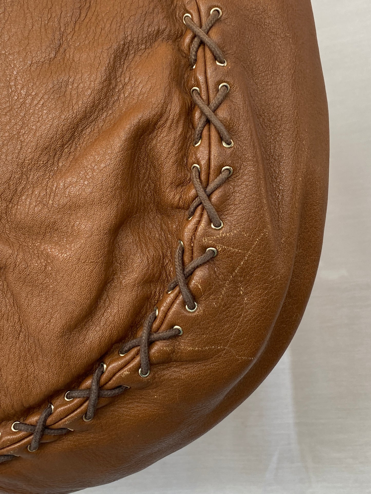 Y2K Jimmy Choo Brown Leather Large Hobo Braided Shoulder Bag