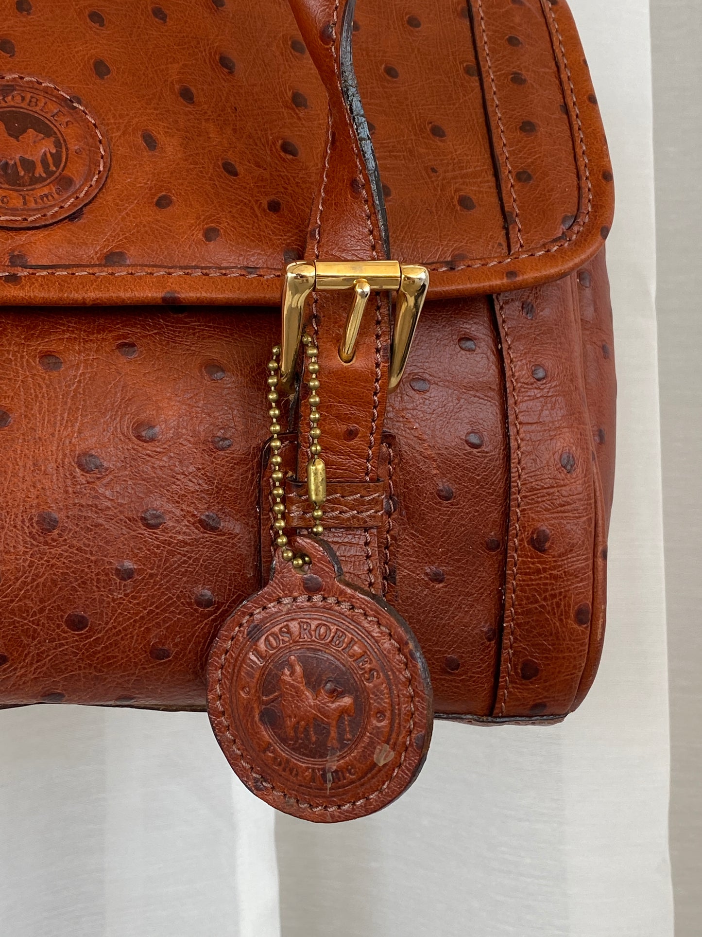 Vintage Los Robles Polo Time Brown Genuine Leather Shoulder Bag