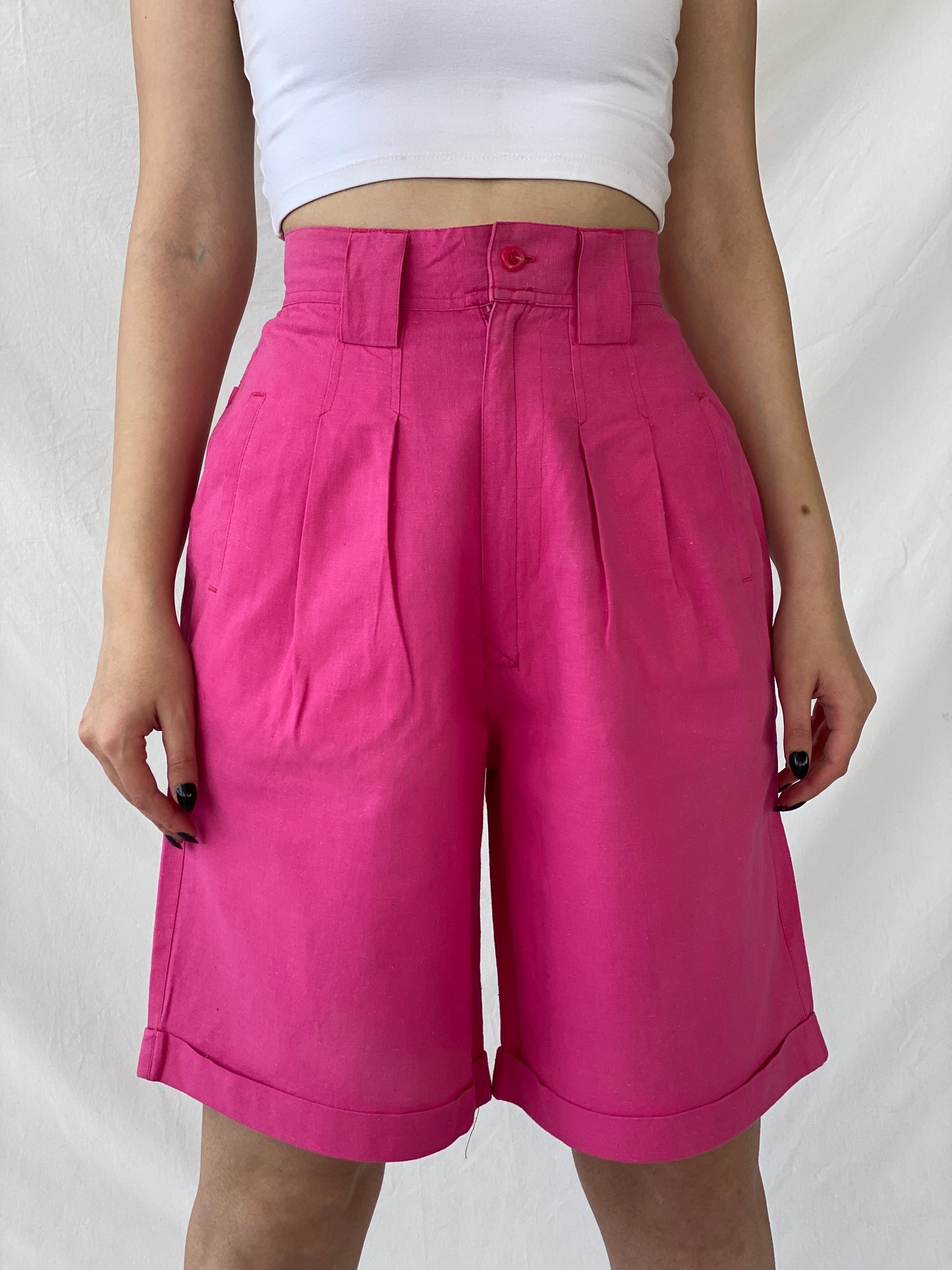 Vintage Jennifer Eden Pink Knee-Length Women’s Summer Shorts - S